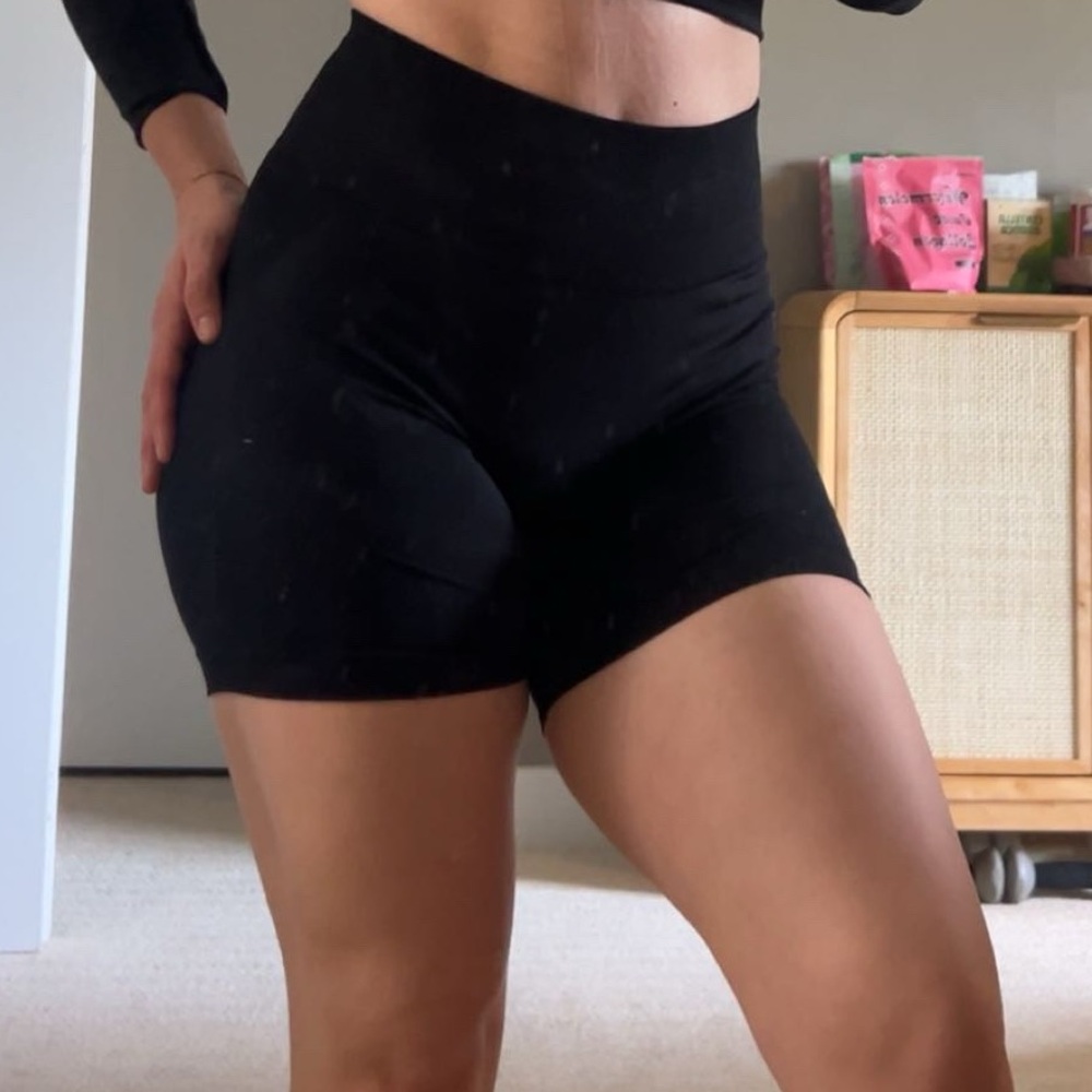 black workout shorts